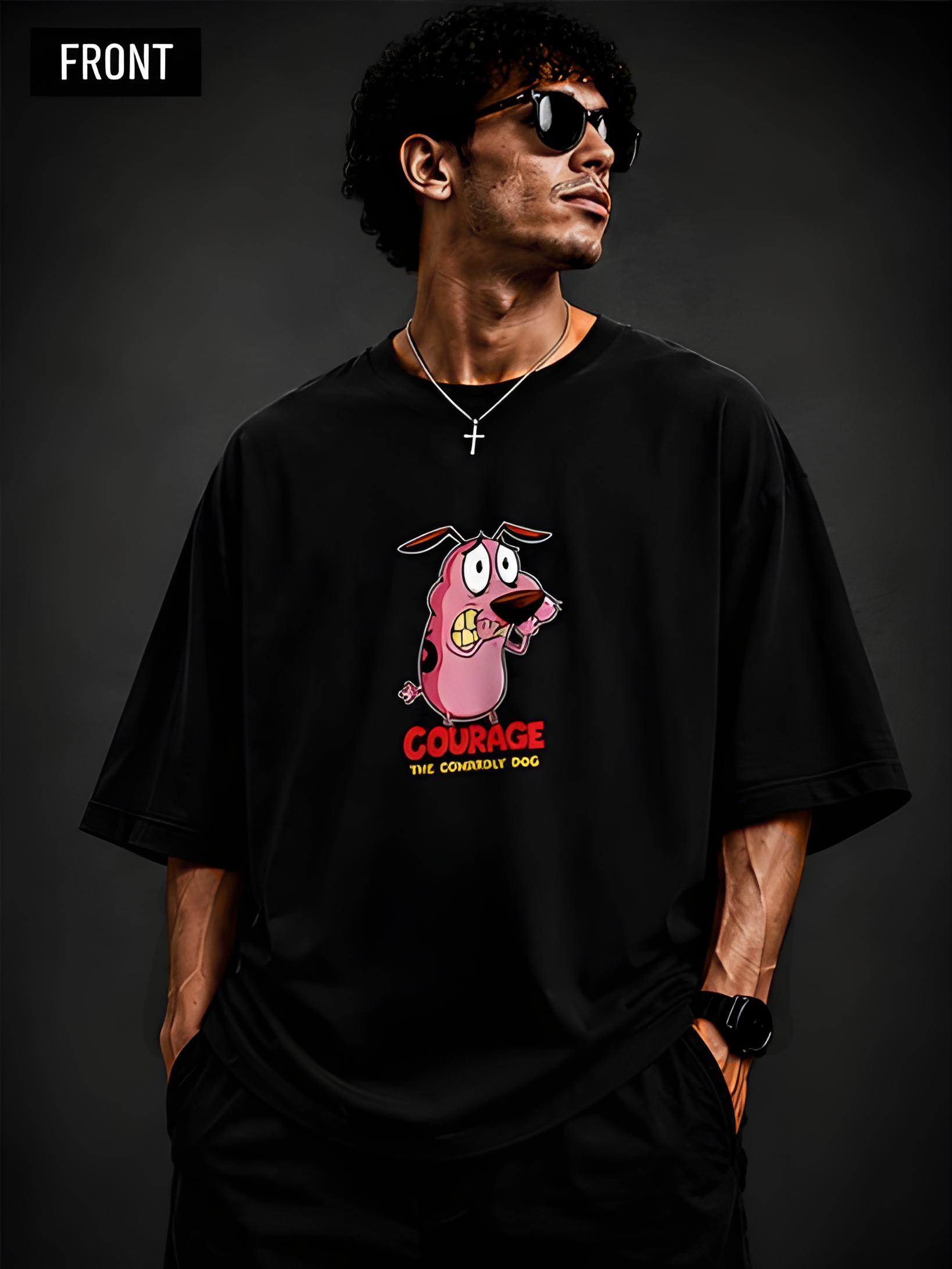 Cowardly Chaos | 240 GSM French Terry Oversized Graphic T-Shirt