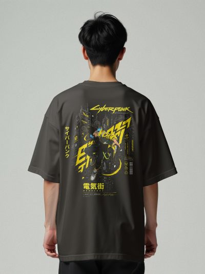 Night City Runner | 240 GSM French Terry Oversized Cyberpunk T-Shirt