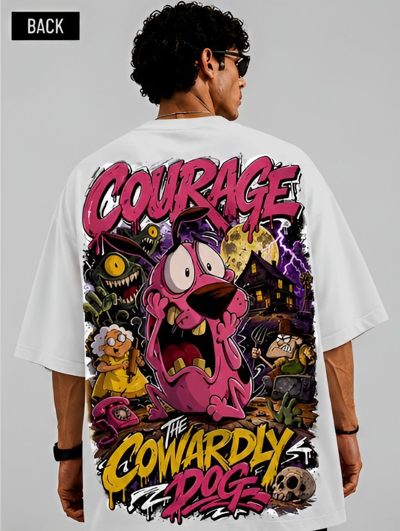 Cowardly Chaos | 240 GSM French Terry Oversized Graphic T-Shirt - Image 3