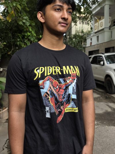Spider-Man Graphic Printed T-Shirt – 190 GSM 100% Pure Cotton Regular Fit