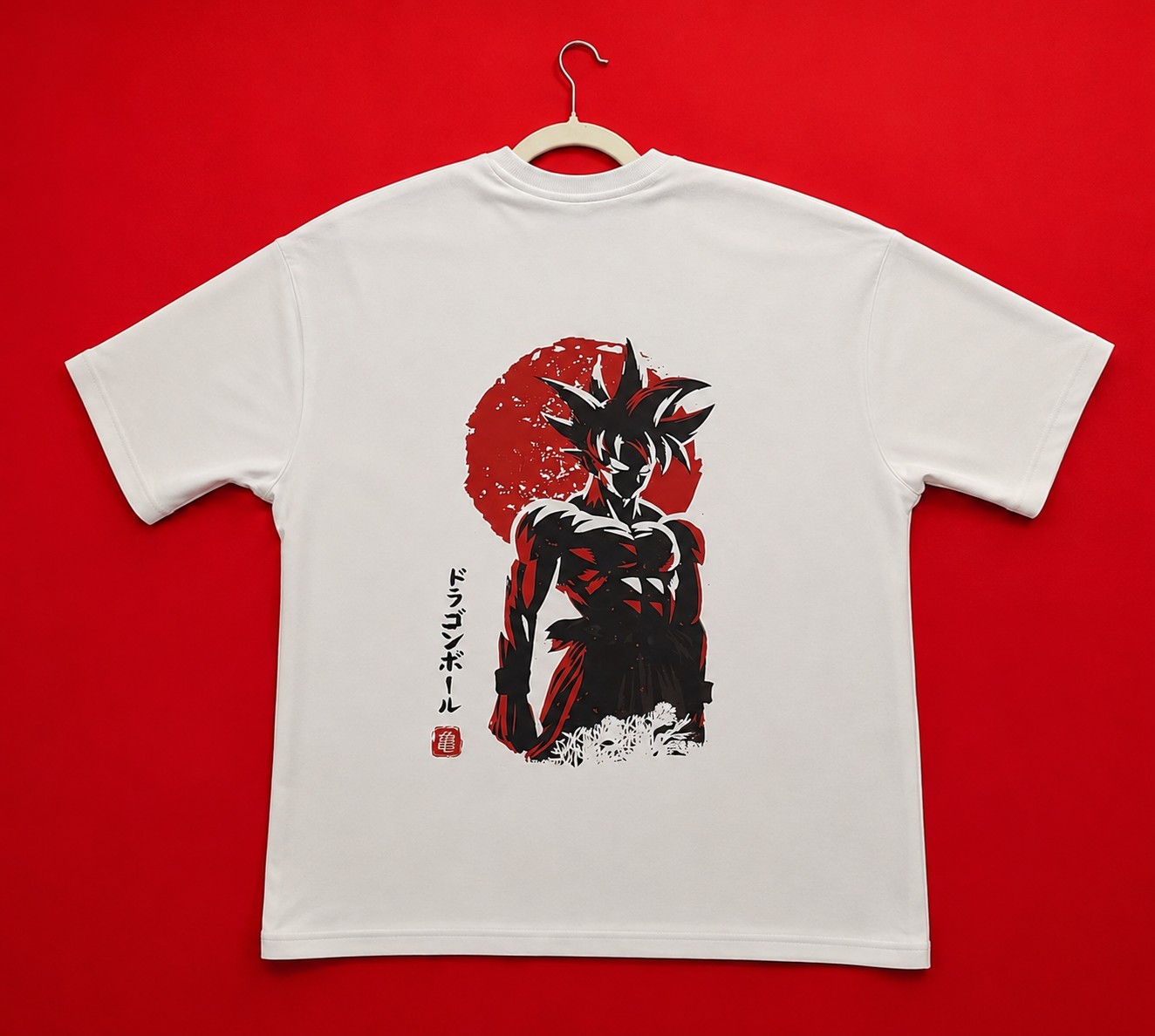 Blood Moon Goku | 240 GSM French Terry Oversized Graphic T-Shirt - Image 4